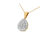 10K Yellow Gold 1/2 Cttw Round and Baguette Cut Diamond Oval Burst 18" Pendant Necklace