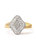 10K Yellow Gold 1/2 Cttw Round And Baguette-Cut Diamond Rhombus Head And Halo Ring - Ring Size 7 - Gold