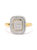 10K Yellow Gold 1/2 Cttw Round And Princess Diamond Composite Head And Halo Ring - Ring Size 7 - Gold