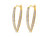 10K Yellow Gold 1/2 Cttw Round-Cut Diamond Modern Hoop Earrings - Yellow