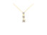 10K Yellow Gold 1/4 cttw Miracle-Set Brilliant Round Cut Diamond Graduating 3 Stone Drop 18" Pendant Necklace - White/ Yellow