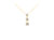 10K Yellow Gold 1/4 cttw Miracle-Set Brilliant Round Cut Diamond Graduating 3 Stone Drop 18" Pendant Necklace - White/ Yellow