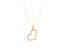 10K Yellow Gold 1/4 cttw Prong Set Round-Cut Diamond Open Heart 18" Pendant Necklace