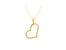 10K Yellow Gold 1/4 cttw Prong Set Round-Cut Diamond Open Heart 18" Pendant Necklace - Yellow