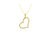10K Yellow Gold 1/4 cttw Prong Set Round-Cut Diamond Open Heart 18" Pendant Necklace - Yellow