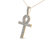 10K Yellow Gold 1 7/8 Cttw Round Diamond Ankh Cross Pendant Necklace for Men - H-I Color, SI1-SI2 Clarity