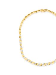 10K Yellow Gold 1 cttw Diamond Riviera Statement Pendant Necklace