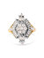 10K Yellow Gold 1 Cttw Round And Baguette Cut Diamond Cluster And Rhombus Halo Ring - Ring Size 7 - Yellow Gold