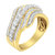 10K Yellow Gold 1.0 Cttw Baguette And Round Diamond Multi-Row Wave Bypass Ring - I-J Color, I1-I2 Clarity- Ring Size 7