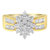10K Yellow Gold 1.0 Cttw Marquise Composite Diamond Cluster Cocktail Ring - H-I Color, SI2-I1 Clarity - Size 6 - Yellow Gold