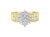 10K Yellow Gold 1.0 Cttw Marquise Composite Diamond Cluster Cocktail Ring - Yellow Gold