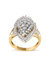 10K Yellow Gold 1.0 Cttw Round And Baguette-Cut Diamond Cluster Ring - Size 7