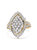 10K Yellow Gold 1.0 Cttw Round And Baguette-Cut Diamond Cluster Ring - Size 7 - Gold