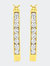 10K Yellow Gold 1.0 Cttw Round and Baguette-Cut Diamond Hoop Earrings