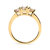 10K Yellow Gold 1.00 Cttw Champagne Diamond 3-Stone Band Ring (J-K Color, I1-I2 Clarity) - Size 6