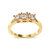 10K Yellow Gold 1.00 Cttw Champagne Diamond 3-Stone Band Ring (J-K Color, I1-I2 Clarity) - Size 6