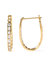 10K Yellow Gold 1.00 Cttw Round And Baguette-Cut Diamond U-Hoop Earrings - Gold