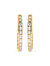 10K Yellow Gold 1.00 Cttw Round And Baguette-Cut Diamond U-Hoop Earrings