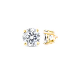 10K Yellow Gold 1.00 Cttw Round Brilliant-Cut Diamond Classic 4-Prong Stud Earrings with Screw Backs