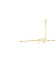 10K Yellow Gold 3/10 Carat Round Brilliant-Cut Diamond Modern Bezel-Set Solitaire 16"-18" Pendant Necklace