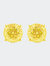 10K Yellow Gold 3/4 Cttw Invisible Set Princess-Cut Diamond Composite Square Stud Earrings - Yellow