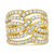 10K Yellow Gold 3.00 Cttw Diamond Multi Row Bypass Wave Cocktail Band Ring - J-K Color, I1-I2 Clarity - Ring Size 6 - Gold