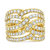 10K Yellow Gold 3.00 Cttw Diamond Multi Row Bypass Wave Cocktail Band Ring - J-K Color, I1-I2 Clarity - Ring Size 8 - Gold