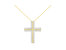 10K Yellow Gold 4.0 Cttw Diamond Two Row Cross 18" Pendant Necklace - Yellow