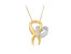 10K Yellow Gold and .925 Sterling Silver 1/10 cttw Diamond Heart Pendant Necklace