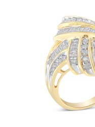 10K Yellow Gold Diamond Bypass Cocktail Ring - Yellow Gold