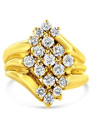 10K Yellow Gold Diamond Cocktail Ring - 10k Yellow Gold