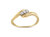 10K Yellow Gold over .925 Sterling Silver 1/10 Cttw Diamond Three-Stone Bypass Fashion Cocktail Ring - Yellow