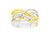 10K Yellow Gold Plated .925 Sterling Silver 1/10 Cttw Diamond Multi Row Crossover Ring Band (I-J Color, I1-I2 Clarity) - White, Yellow