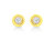 10K Yellow Gold Plated .925 Sterling Silver 1/10 Cttw Miracle Set Diamond Pear Shape Stud Earrings - Round Stud Earring