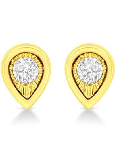 Haus of Brilliance 10K Yellow Gold Plated .925 Sterling Silver 1/10 Cttw Miracle Set Diamond Pear Shape Stud Earrings product