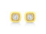 10K Yellow Gold Plated .925 Sterling Silver 1/10 Cttw Miracle Set Diamond Pear Shape Stud Earrings - Cushion Stud Earrings