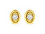10K Yellow Gold Plated .925 Sterling Silver 1/10 Cttw Miracle Set Diamond Pear Shape Stud Earrings - Oval Stud Earring