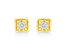 10K Yellow Gold Plated .925 Sterling Silver 1/10 Cttw Miracle Set Diamond Pear Shape Stud Earrings - Square Stud Earring