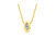 10K Yellow Gold Plated .925 Sterling Silver 1/10 Cttw Miracle Set Round Diamond Marquise Shape 18" Pendant Necklace