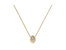 10K Yellow Gold Plated .925 Sterling Silver 1/10 Cttw Miracle Set Round Diamond Oval Shape 18" Pendant Necklace