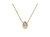 10K Yellow Gold Plated .925 Sterling Silver 1/10 Cttw Miracle Set Round Diamond Oval Shape 18" Pendant Necklace - Metal: Yellow & White, Diamond: K-L