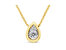 10K Yellow Gold Plated .925 Sterling Silver 1/10 Cttw Miracle Set Round Diamond Pear Shape 18" Pendant Necklace