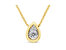 10K Yellow Gold Plated .925 Sterling Silver 1/10 Cttw Miracle Set Round Diamond Square Box Shape 18" Pendant Necklace