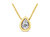 10K Yellow Gold Plated .925 Sterling Silver 1/10 Cttw Miracle Set Round Diamond Square Box Shape 18" Pendant Necklace