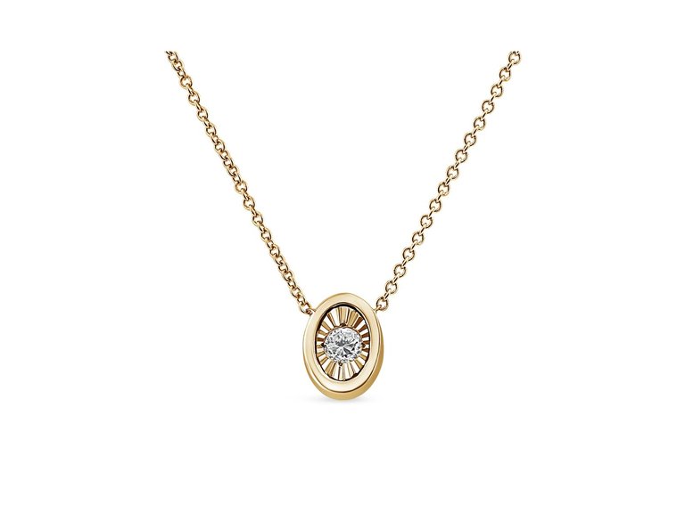 10K Yellow Gold Plated .925 Sterling Silver 1/10 Cttw Miracle Set Round Diamond Square Box Shape 18" Pendant Necklace - Metal: Yellow & White, Diamond: K-L