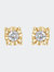 10K Yellow Gold Plated .925 Sterling Silver 1/10 Cttw Round Brilliant-Cut Diamond Miracle-Set Stud Earrings - Yellow Gold