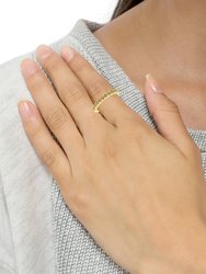 10K Yellow Gold Plated .925 Sterling Silver 1/4 Cttw Champagne Diamond Band Ring (K-L Color, I1-I2 Clarity)