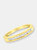 10K Yellow Gold Plated .925 Sterling Silver 1/4 Cttw Channel Set Round Diamond 11 Stone Wedding Band Ring (K-L Color, I1-I2 Clarity)