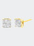 10K Yellow Gold Plated .925 Sterling Silver 1.0 Cttw Princess-Cut Diamond Composite Multi Stone Stud Earrings - Yellow Gold