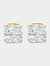 10K Yellow Gold Plated .925 Sterling Silver 1.0 Cttw Princess-Cut Diamond Composite Multi Stone Stud Earrings